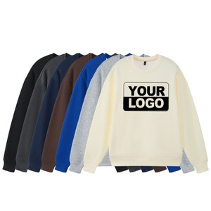 Sweat-shirt unisexe à col rond, couleur unie, en coton tricoté, coupe classique, logo imprimé par transfert thermique sur le devant, service OEM pour l'hiver - Product Image 3