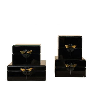 Modern Luxury Blue <b>Glass</b> Decorative Box Collection Premium Decorative | Storage Boxes for Jewelry Accessories and Home Styling - Product Image 1