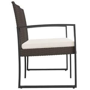 Banco de Jardín de 2 Plazas en Color Marrón y Antracita para Patio - Product Image 4