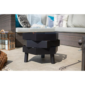 Artisan Crafted Laser-Cut Floral Metal <b>Fire</b> <b>Pit</b> Heavy-Duty Garden Bonfire Basket With Decorative Floral Motif & Heat-Resistant - Product Image 5