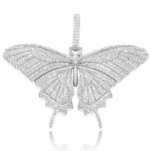 จี้สร้อยคอทองคำรูปผีเสื้อขนาดเล็ก Briva Jewels สำหรับผู้ชายและผู้หญิง สไตล์ฮิปฮอป ประดับเพชร CZ และมอสซาไนต์แบบเต็มเม็ด - Product Image 6