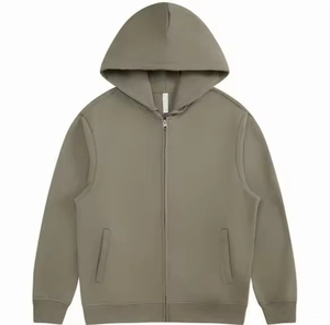 Sweat à capuche décontracté personnalisé de haute qualité, respirant, avec logo imprimé en relief, en coton surdimensionné, double fermeture éclair, en molleton épais, pour homme - Product Image 6