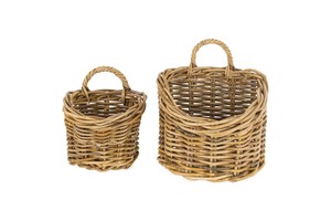Ensemble de 2 paniers suspendus en rotin naturel Artex Green Earth - Design moderne écologique multifonctionnel fabriqué à Hanoï, Vietnam - Product Image 1