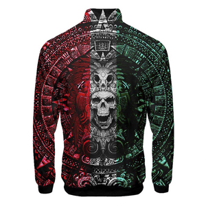 Men's <b>Gothic</b> Skull Rose Bomber <b>Jacket</b> Motorcycle Stand Collar Zipper Closure Polyester Regular Fit Windproof Belt Winter Wear - Product Image 4