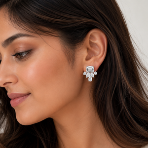 BRA Certificated with Moissanite <b>Earrings</b> Rose Gold Plated Vintage Drop <b>Earrings</b> Emerald Cut Diamond Wedding Women's <b>Earrings</b> - Product Image 6