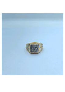 Elegant 22K Gold Mens <b>Ring</b> with Diamond Square Grid Design Stylish Heavy <b>Finger</b> <b>Ring</b> Luxury Jewellery for Daily Wear - Product Image 3