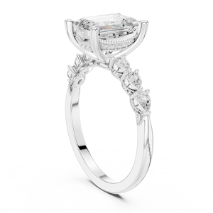Anillo de Diamantes Cultivados en Laboratorio de Oro Blanco Sólido de 14k para Mujer, Corte Brillante, Certificado IGI, 2-4 Gramos, Romántico, de Aries Jewel - Product Image 2