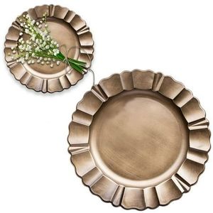 Assiette de présentation moderne de luxe en métal pour table à manger, mariage, fête – Élégante, stylée, durable, réutilisable - Product Image 1