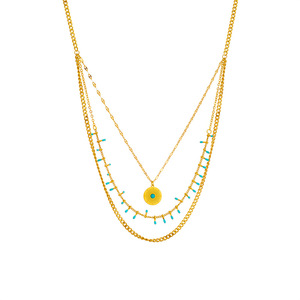 Vintage High-End Ethnic Style Multi-Layer Turquoise Pendant European American Fashion Metal Precision <b>Necklace</b> China Wenchi - Product Image 5