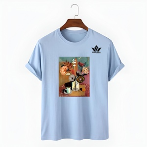 เสื้อยืดผู้ชายสีเขียวมะกอกลายการ์ตูนแมว แขนสั้น คอกลม ผ้าฝ้ายเจอร์ซีย์ 100% ทรงปกติ สวมใส่สบาย พิมพ์ลาย - Product Image 4