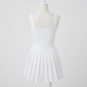 Women's Spandex/Nylon <b>Pleated</b> Tennis uniform Backless Sportswear Outdoor Anti-Walk Fitness <b>Skirt</b> Breathable with Pockets - Product Image 5