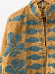 Blouson Bomber en Velours Brodé à Motifs Floraux Réversibles Style Vintage – Écologique, Coupe-Vent et Respirant pour Hiver/Automne (Vente en Gros) - Product Image 2