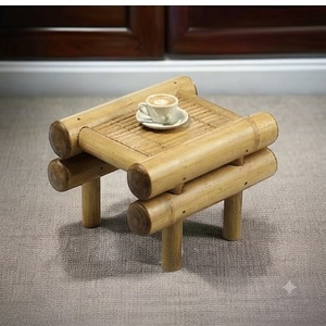 New Design Bamboo Wood Ottoman Coffee Table Living Room <b>Stool</b> Handmade Asian Style Modern Eco-Friendly Durable Entry Bedroom - Product Image 1