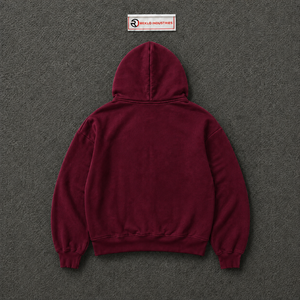 Maroon <b>Zip</b> <b>Up</b> <b>Hoodie</b> Women Oversized Heart <b>Graphic</b> Rhinestone Streetwear Full Zipper Hooded Sweatshirt Casual Fashion Wear Fits - Product Image 6