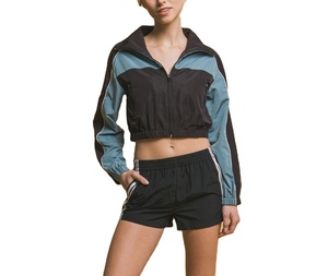 Chaqueta Cortavientos Ligera de Verano con Cierre Completo para Mujer, Ropa Deportiva Transpirable Estilo Hip Hop, Chaqueta Cortavientos Corta - Product Image 1