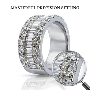 Anillo de oro macizo de 18 quilates hecho a mano con diamantes baguette de varias filas, banda triple, joyería fina, fabricante, regalo para mujer - Product Image 2