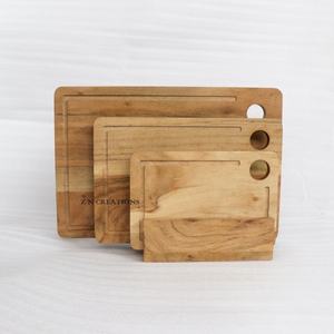 Planches à découper en bois durables pour la cuisine, planches à découper personnalisées, planches à découper longues et durables en acacia, planches à charcuterie rectangulaires avec poignée - Product Image 4