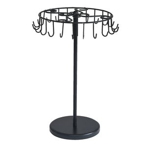 Expositor Giratorio Negro para Joyas, Organizador de Collares y Pulseras de Metal, Soporte de Exhibición para Uso Doméstico - Product Image 1