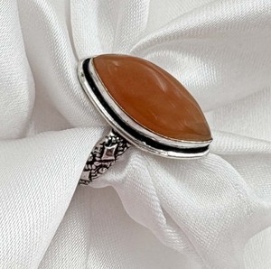 Natural Red Carnelian Marquise Stone Brass 925 Silver Plated Trendy Boho <b>Statement</b> <b>Ring</b> Wholesale - Product Image 1