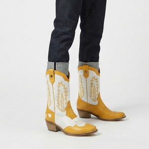 Botas Vaqueras de Cuero para Hombre, Punta Cuadrada, Verano, Bordado Suave, Hechas a Mano, OEM, Moda Occidental - Product Image 3
