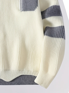 Suéter de Cuello Redondo para Hombre, Color Sólido, Transpirable, de Invierno, Tejido en Poliéster/Algodón, Manga Larga, con Logotipo Frontal - Product Image 5
