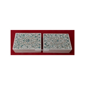 Caja de joyería con incrustaciones de diseño Floral, tamaño personalizado, alta artesanía, almacenamiento de perlas, decoración, fabricante de cajas de mármol - Product Image 6