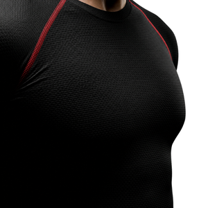 Chemise de compression noire pour hommes, séchage rapide, respirante, extensible dans les 4 sens, pour la gym, la course à pied, l'entraînement sportif, haut de performance - Product Image 3