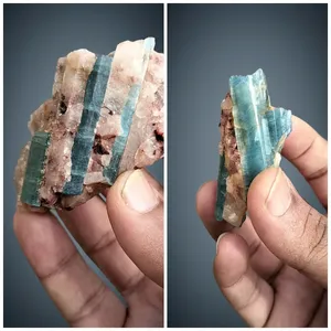 อัญมณีคุณภาพสูง BAITHU GEMS MINERALS เกรดคารูร์ รูบี้ คริสตัลธรรมชาติ ขัดเงา สีฟ้าอมเขียว เครื่องประดับสั่งทำพิเศษเพื่อสุขภาพทางจิตวิญญาณ - Product Image 4