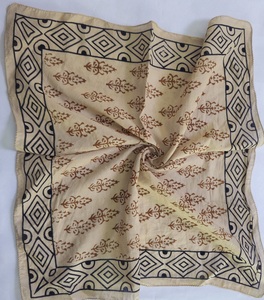 Organic Cotton Bandana <b>Scarf</b> Hand Block Print Paisley Design Floral Indian Bandana <b>Scarf</b> Boho Headscarf Natural Dye Cotton <b>Scarf</b> - Product Image 1