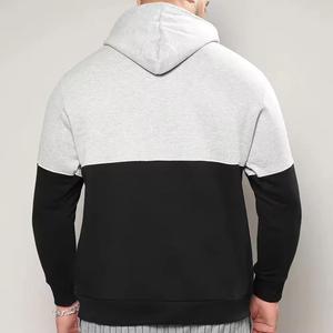 Paneled Hoodie Men's Color <b>Block</b> Hooded Neck FullSleeve Navy and White Cotton Tshirt Boys Colourblocked Sweatshirt - Product Image 3