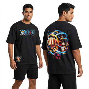 Camiseta Negra de Manga Corta para Hombre, Cuello Redondo, Casual, 100% Poliéster, Impresión Serigráfica, Ecológica, Corte Regular - Product Image 1