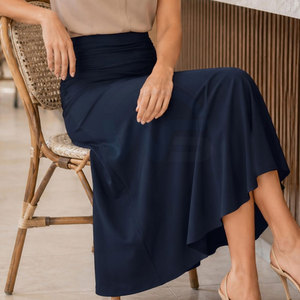 Faldas de Alta Calidad con Corte en A para Mujer, Uso Diario Informal, Transpirables, 100% Algodón, Ajuste Cómodo, Diseño de Color Sólido - Product Image 6
