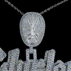 Joyería de Hip Hop para hombre colgante de letra personalizada Iced Out Plata de Ley 925 VVS Moissanite Nombre de diamante colgante de logotipo inicial - Product Image 3