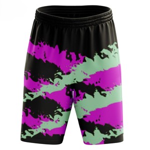 Shorts décontractés pour hommes à taille élastique, à séchage rapide, à carreaux rouges et jaunes, 100 % polyester, imprimé par sublimation - Product Image 3