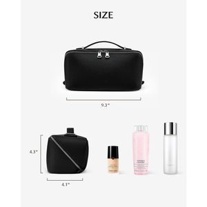 Borsa per il Trucco Portatile Impermeabile di Grande Capacità con Manico e Divisori, Pratica Valigetta da Viaggio per Cosmetici - Product Image 3