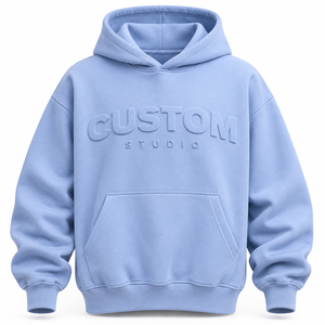 TWILL SPORTS 100% Cotton Fleece 500gsm <b>White</b> 3D Embossed Logo Unisex Plus Size Custom Women's <b>Oversized</b> Winter <b>Hoodies</b> - Product Image 3