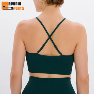 ชุดออกกำลังกายสำหรับผู้หญิง ผลิตจากโรงงานอย่างมืออาชีพ เสื้อชั้นในและกางเกงเลกกิ้งระบายอากาศ ชุด 2 ชิ้น กางเกงโยคะเหนือเข่า - Product Image 4