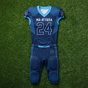 Ensemble de maillot et pantalon rembourrés de football américain bleu marine personnalisé pour hommes, vêtements d'équipe sportive - Product Image 6