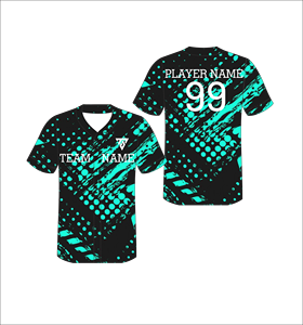 Camiseta de Béisbol Sublimada Personalizada, Cuello en V, Manga Corta, Unisex para Adultos, Absorbe la Humedad, para Todas las Temporadas, Estampado Geométrico, Nombre del Equipo 99 - Product Image 6
