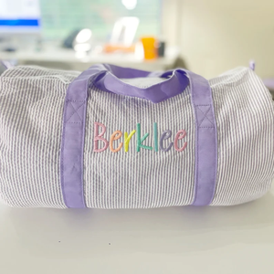 Premium Striped Cotton Quilted Duffle <b>Bag</b> Lightweight Durable Eco Friendly Large Capacity Luxury Weekender Polyester <b>Clothes</b> - Product Image 2