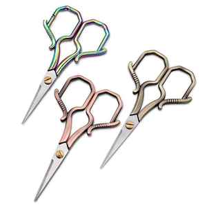 Handmade Household Stainless Steel Vintage Sewing Small Embroidery Scissor High Quality Fancy Manicure Scissors - Product Image 1