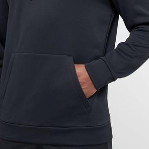 Sudadera con Capucha Negra para Hombre, Corte Regular, Estilo Casual Tejido, Color Sólido, Sudadera con Capucha para Otoño - Product Image 6