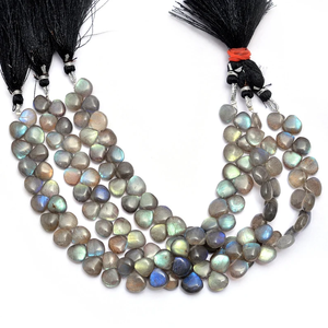 Perles de Labradorite AAA 8mm-9mm, forme cœur lisse, pierres précieuses semi-précieuses naturelles de haute qualité, pierre de lune feu, pour bijoux - Product Image 4