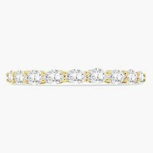 Half Eternity Wedding Band 0.7 ct <b>Stacking</b> Matching <b>Ring</b> 14k 18k Gold East West Oval Cut Lab Grown Diamond Manufacture Wholesale - Product Image 1