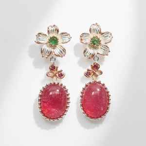 Boucles d'oreilles clous en rubis, inspirées de la nature, conçues pour une élégance romantique, un éclat vibrant et un attrait intemporel des bijoux faits main. - Product Image 1