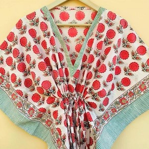 Bata Larga Holgada de Algodón 100% para Mujer, Estampado Bohemio Hindú a Rayas Amarillas, Ecológica, de Secado Rápido, Ideal para Otoño - Product Image 1