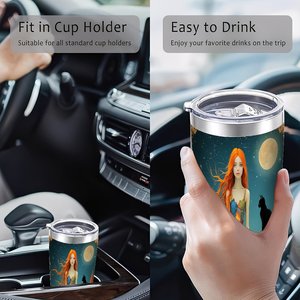 Stainless Steel Tumbler 20oz Double Wall <b>Insulated</b> Travel <b>Mug</b> With Art Design For Coffee Tea - Product Image 4