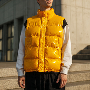 Gilet matelassé sans manches pour homme, couleur unie, hiver 2026, style streetwear, col montant, épais - Product Image 3