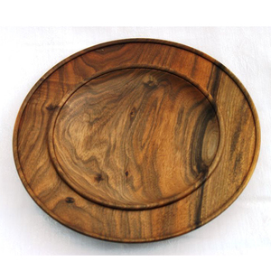 Assiettes en bois artisanales traditionnelles, essentiels pour la table, assiettes en bois dur exotique - Product Image 6