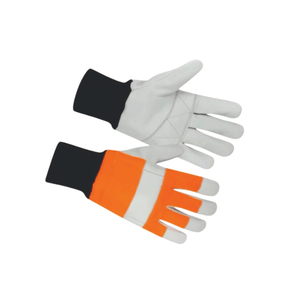 HOLY SIGNS INTERNATIONAL Leather Safety Gloves Orange Reflective Stripe Knit Wrist Anti-Slip Abrasion Resistant General Purpose - Product Image 3